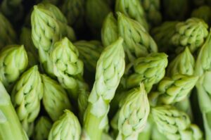 asparagus heads created from asparagus companion planting