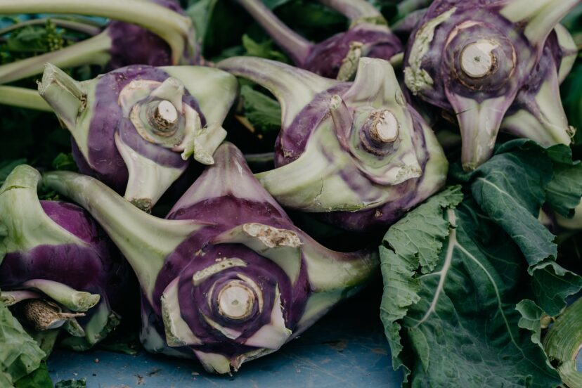 Kohlrabi purple like plant that looks a bit like a turnip
