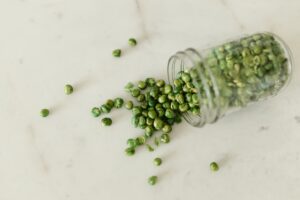 spilt jars of peas