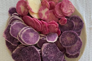 purple sliced sweet potatoes